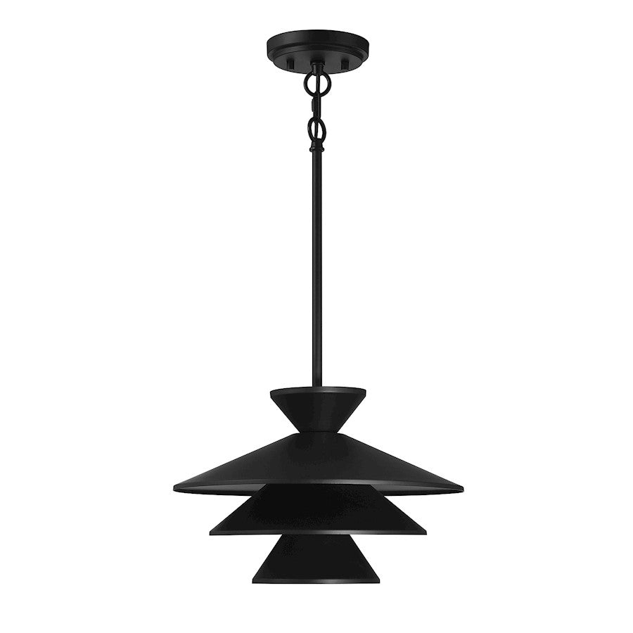 Savoy House 1-Light 14" Pendant, Matte Black/Black Metal - M70096MBK