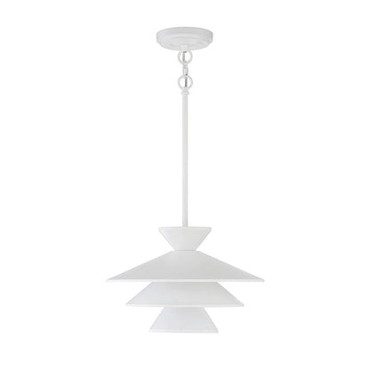 1 Light 14" Pendant, White