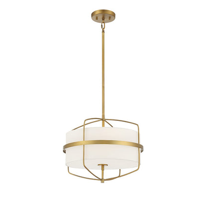 3 Light 16" Pendant, Natural Brass