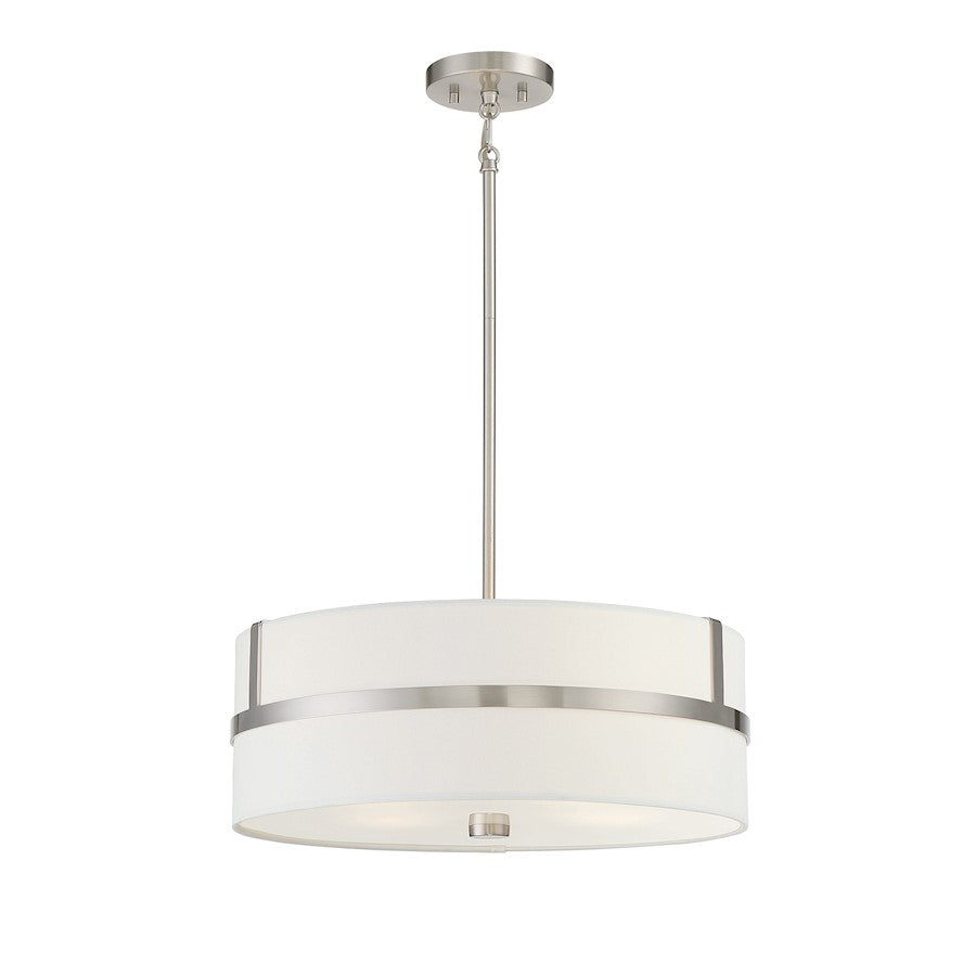 4 Light 20" Pendant, Brushed Nickel