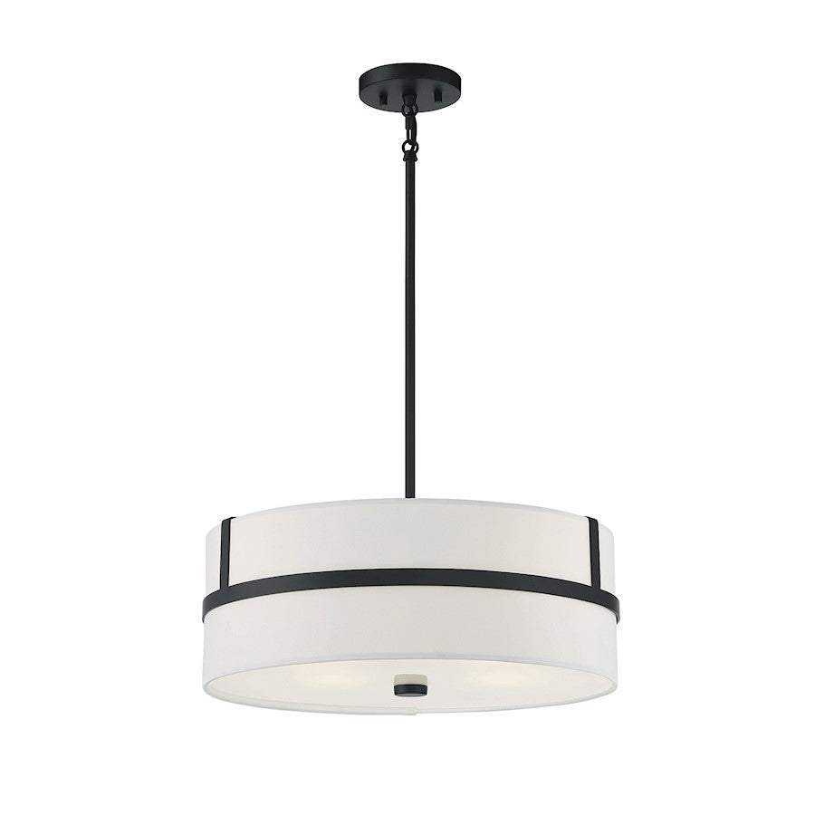 4 Light 20" Pendant, Matte Black