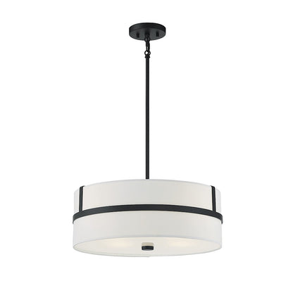 4 Light 20" Pendant, Matte Black
