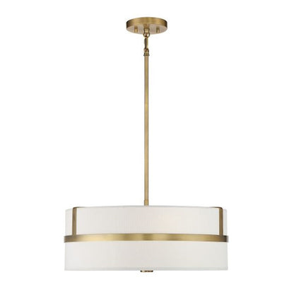 4 Light 20" Pendant, Natural Brass