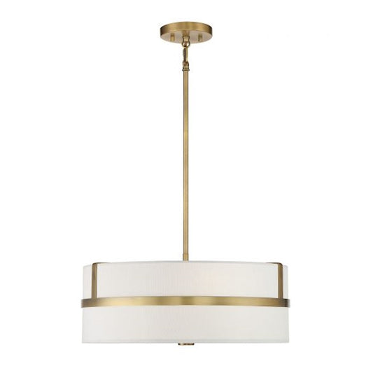 4 Light 20" Pendant, Natural Brass