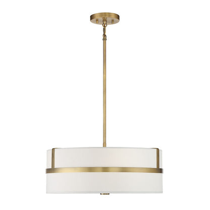 4 Light 20" Pendant, Natural Brass