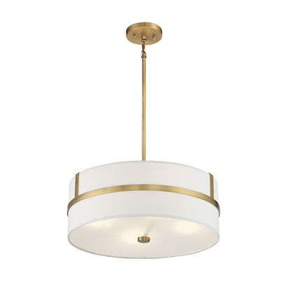 4 Light 20" Pendant, Natural Brass