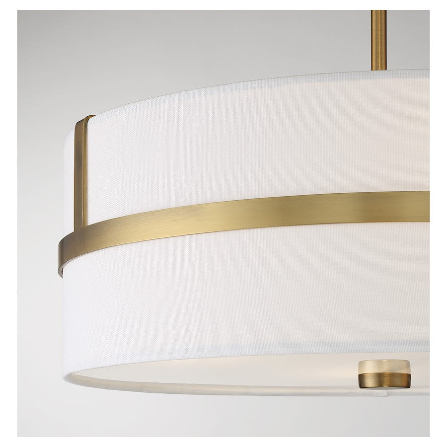 4 Light 20" Pendant, Natural Brass