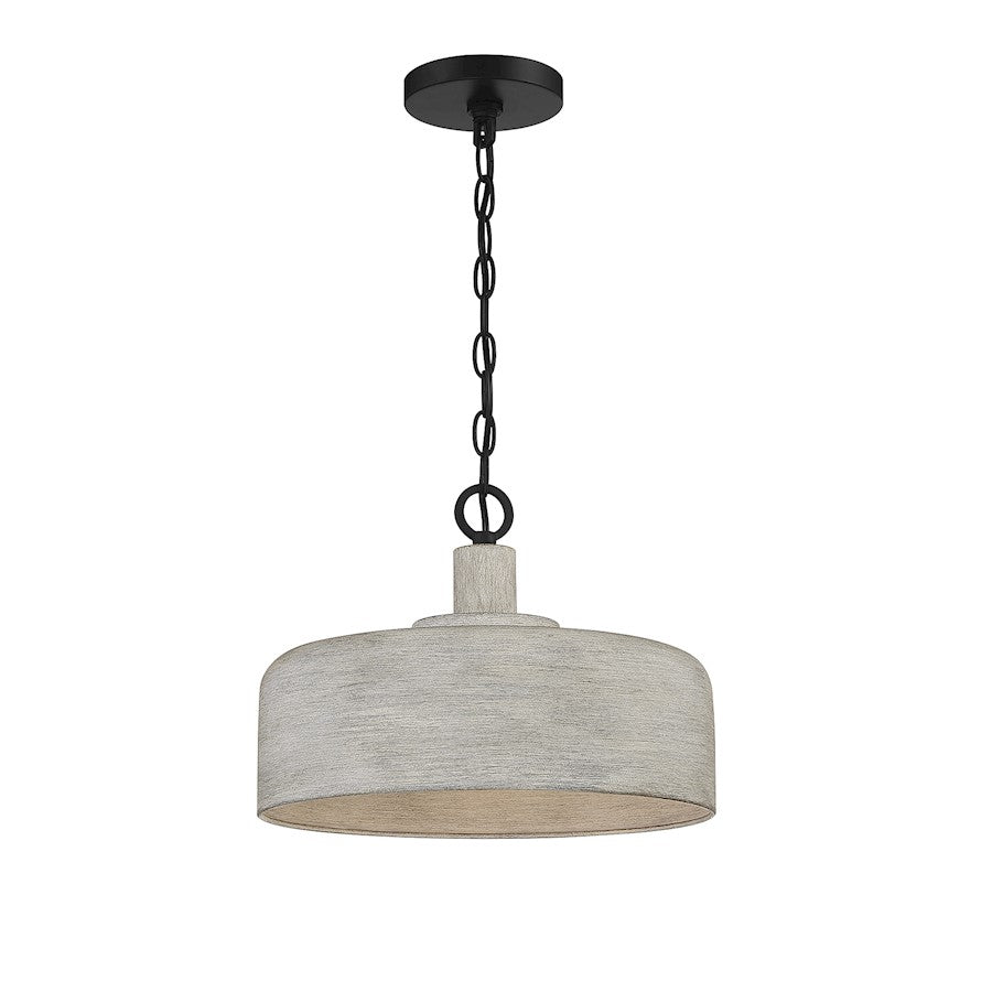 Savoy House 1-Light Pendant, Weathered Gray/Black - M70103WGBK