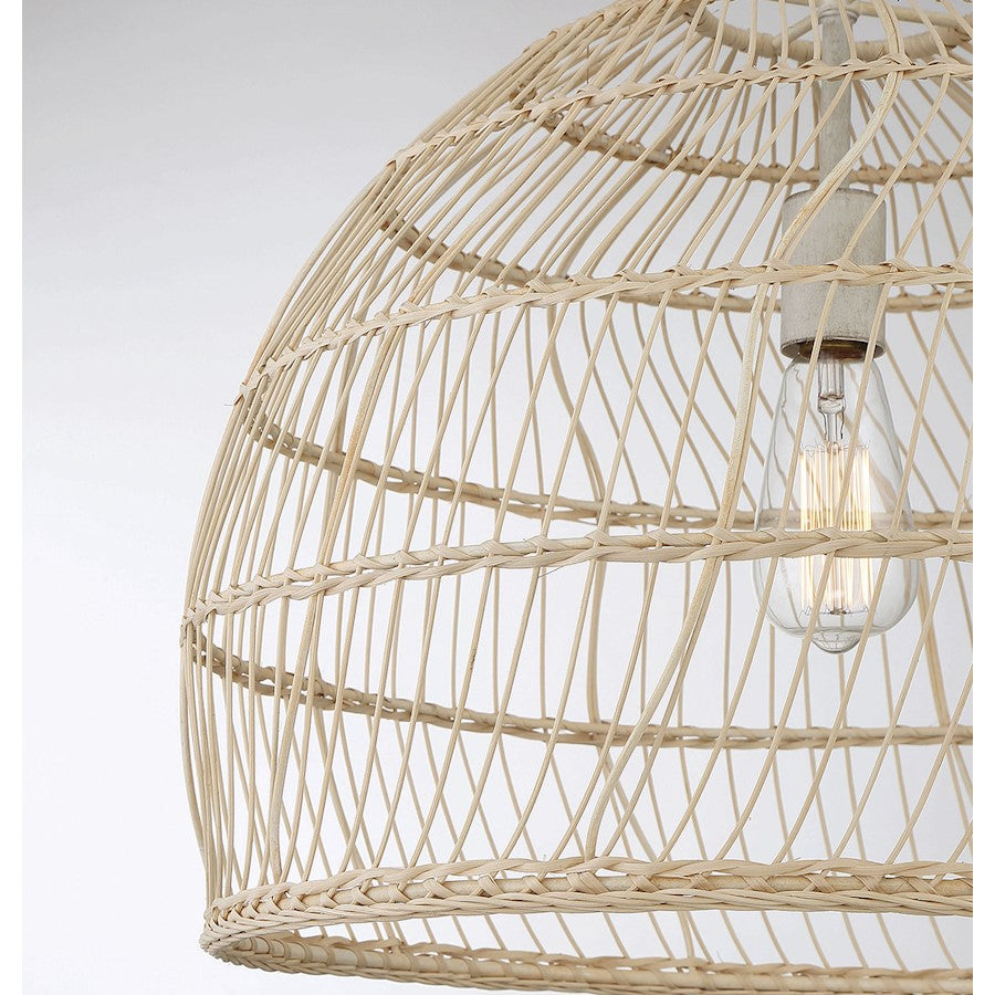 1 Light Pendant, Natural Rattan