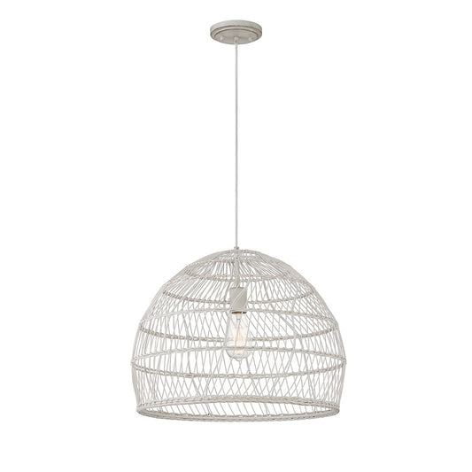 Savoy House 1-Light 16" Pendant, White Rattan/White Socket - M70106WR