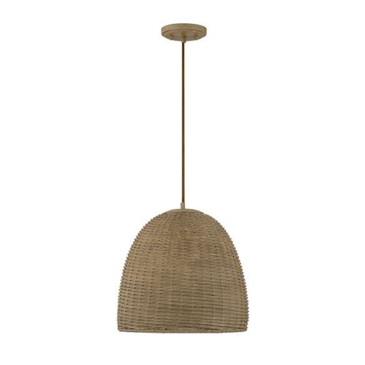 1 Light Pendant, Natural Wicker