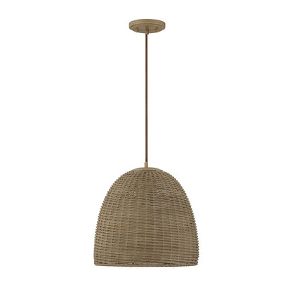 1 Light Pendant, Natural Wicker