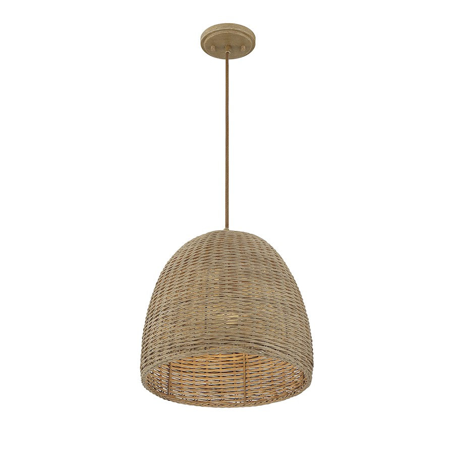 1 Light Pendant, Natural Wicker