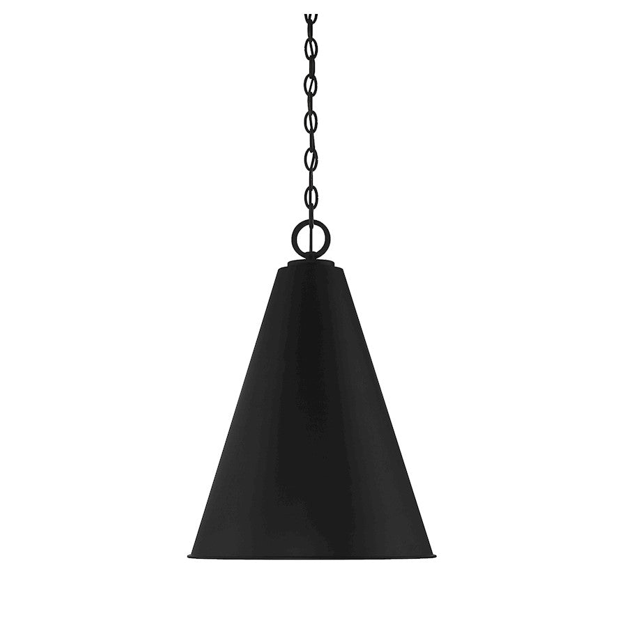 1 Light 28" Pendant, Matte Black