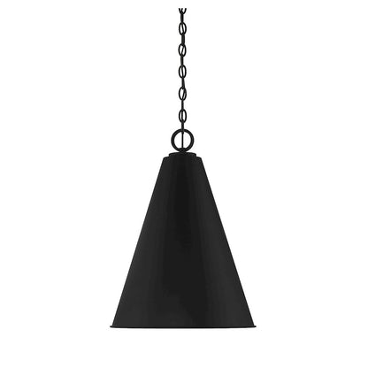 1 Light 28" Pendant, Matte Black