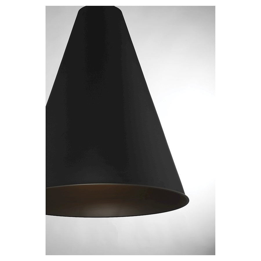 1 Light 28" Pendant, Matte Black