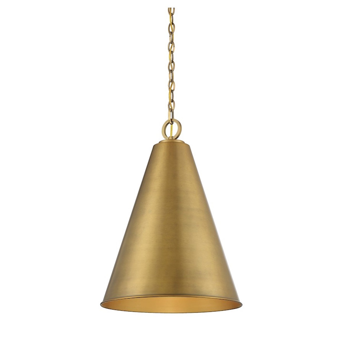1 Light 28" Pendant, Natural Brass