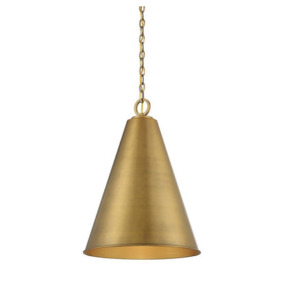 1 Light 28" Pendant, Natural Brass