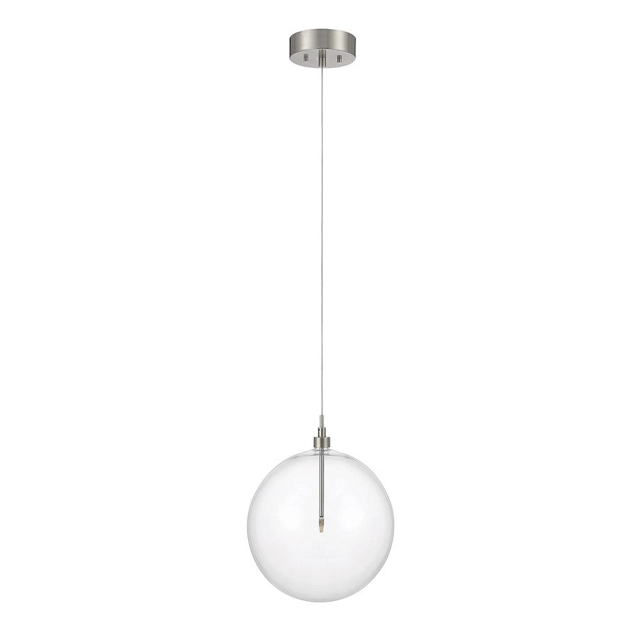 1 Light 14" Pendant, Brushed Nickel