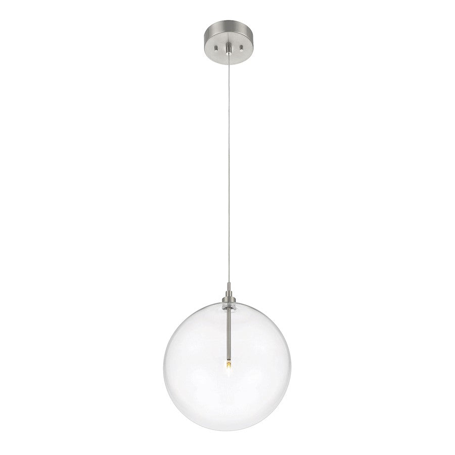 1 Light 14" Pendant, Brushed Nickel