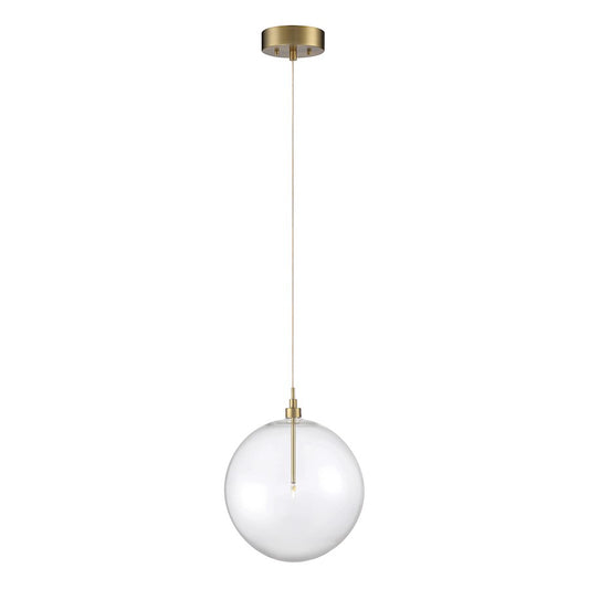 Savoy House 1-Light 14" Pendant, Natural Brass/Clear - M70114NB