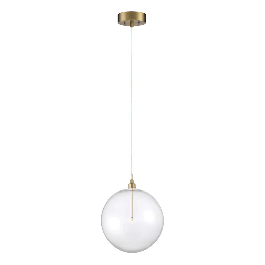 1 Light 14" Pendant, Natural Brass
