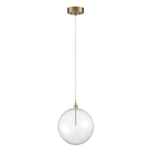 1 Light 14" Pendant, Natural Brass