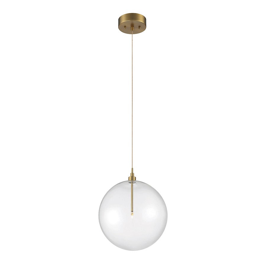 1 Light 14" Pendant, Natural Brass