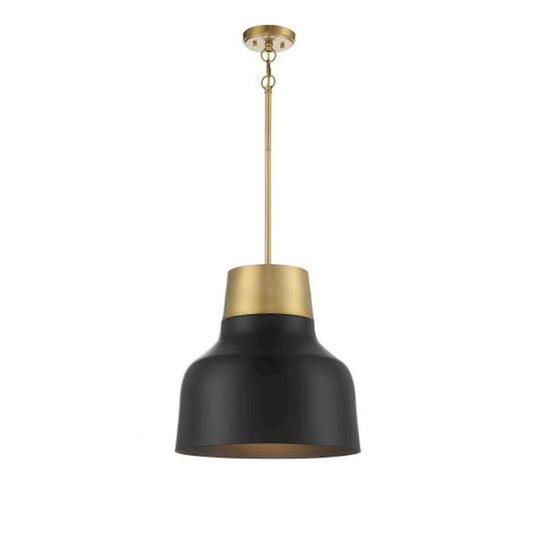 1 Light 18" Pendant, Matte Black