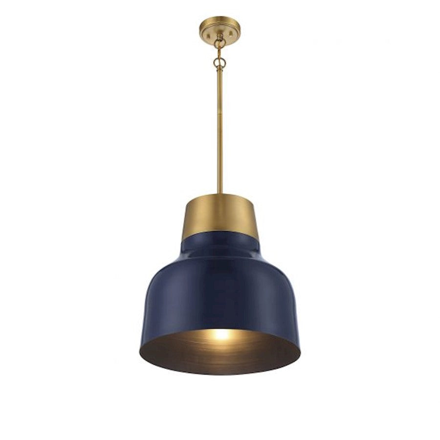 1 Light 18" Pendant, Navy Blue