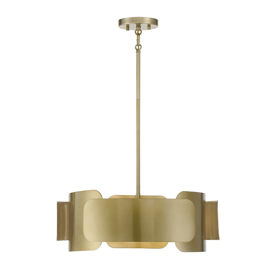 Savoy House 4-Light Pendant, Burnished Brass - M70117BB