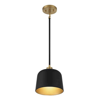 1 Light 9" Pendant, Matte Black