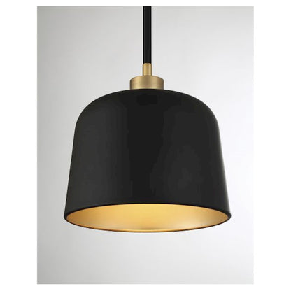 1 Light 9" Pendant, Matte Black