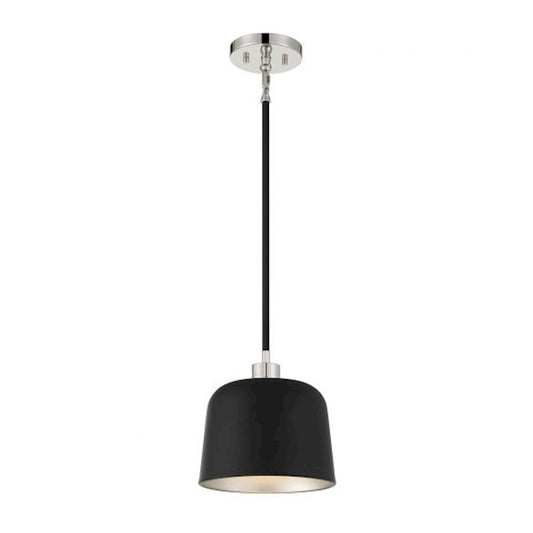 1 Light 9" Pendant, Matte Black