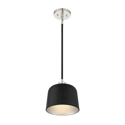 1 Light 9" Pendant, Matte Black