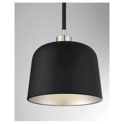 1 Light 9" Pendant, Matte Black