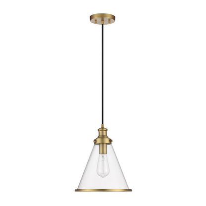 1 Light 13" Pendant, Natural Brass