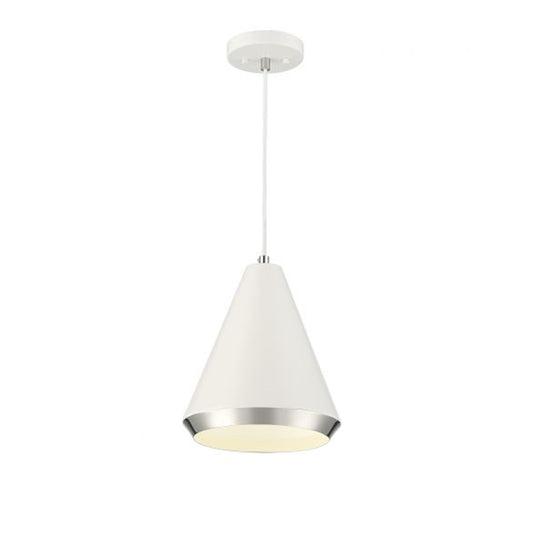 Savoy House 1-Light 12" Pendant, White/Polished Nickel - M70122WHPN