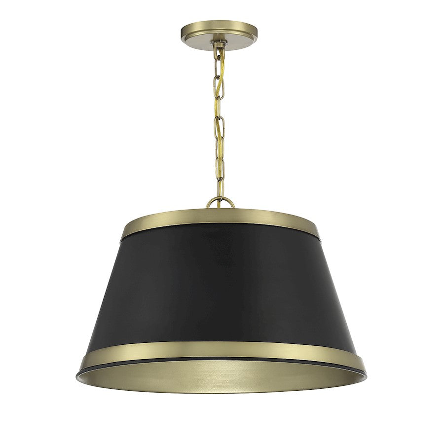 3 Light 18" Pendant, Matte Black