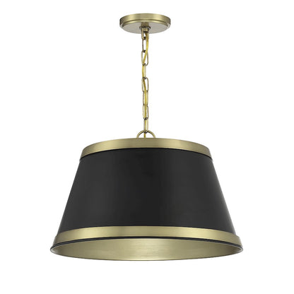 3 Light 18" Pendant, Matte Black