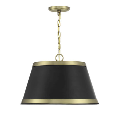 3 Light 18" Pendant, Matte Black