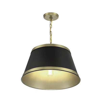 3 Light 18" Pendant, Matte Black