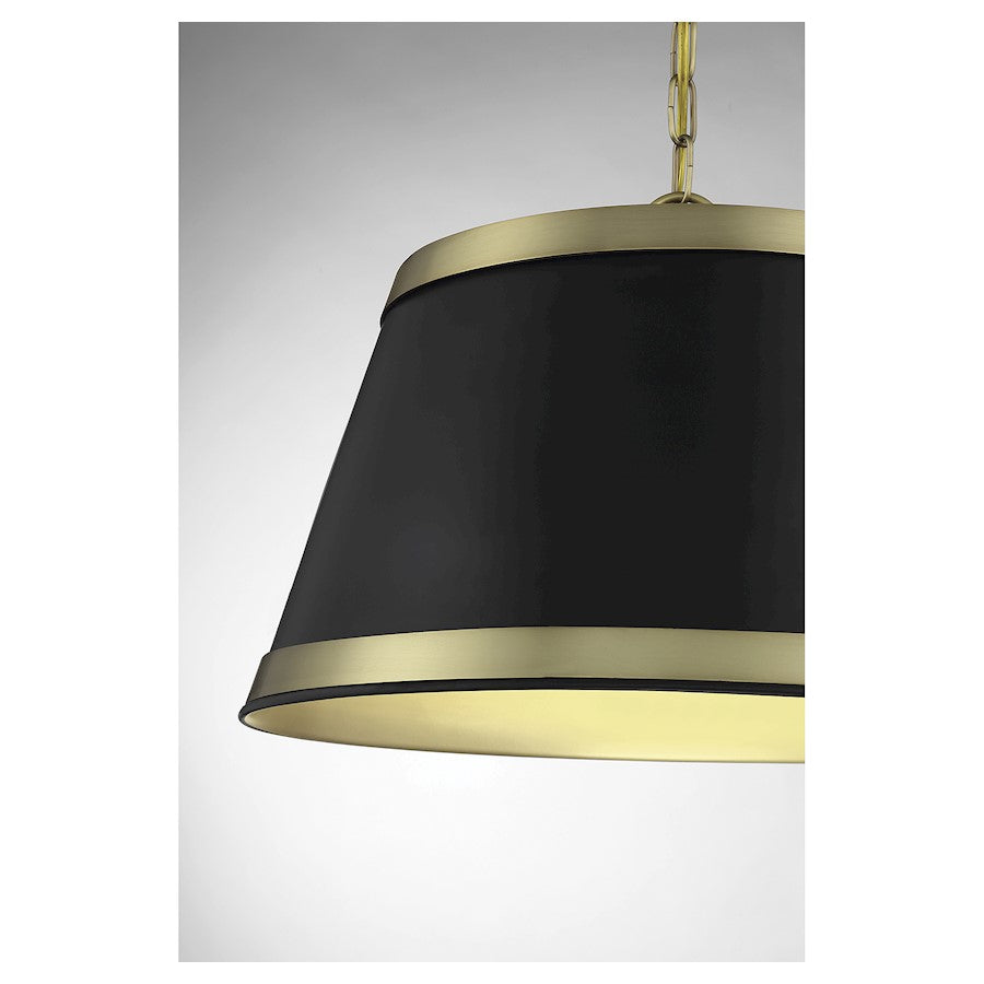 3 Light 18" Pendant, Matte Black