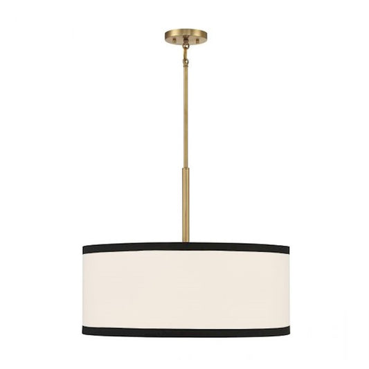 5 Light 20" Pendant, Natural Brass