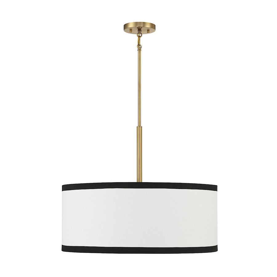 5 Light 20" Pendant, Natural Brass