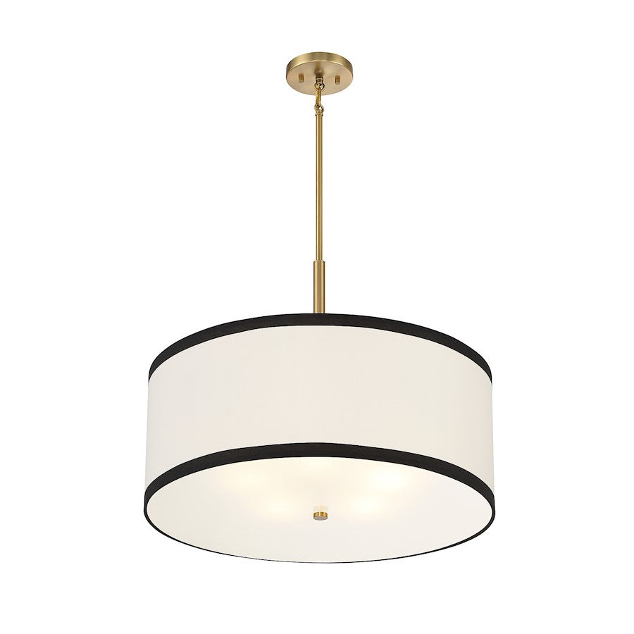 5 Light 20" Pendant, Natural Brass