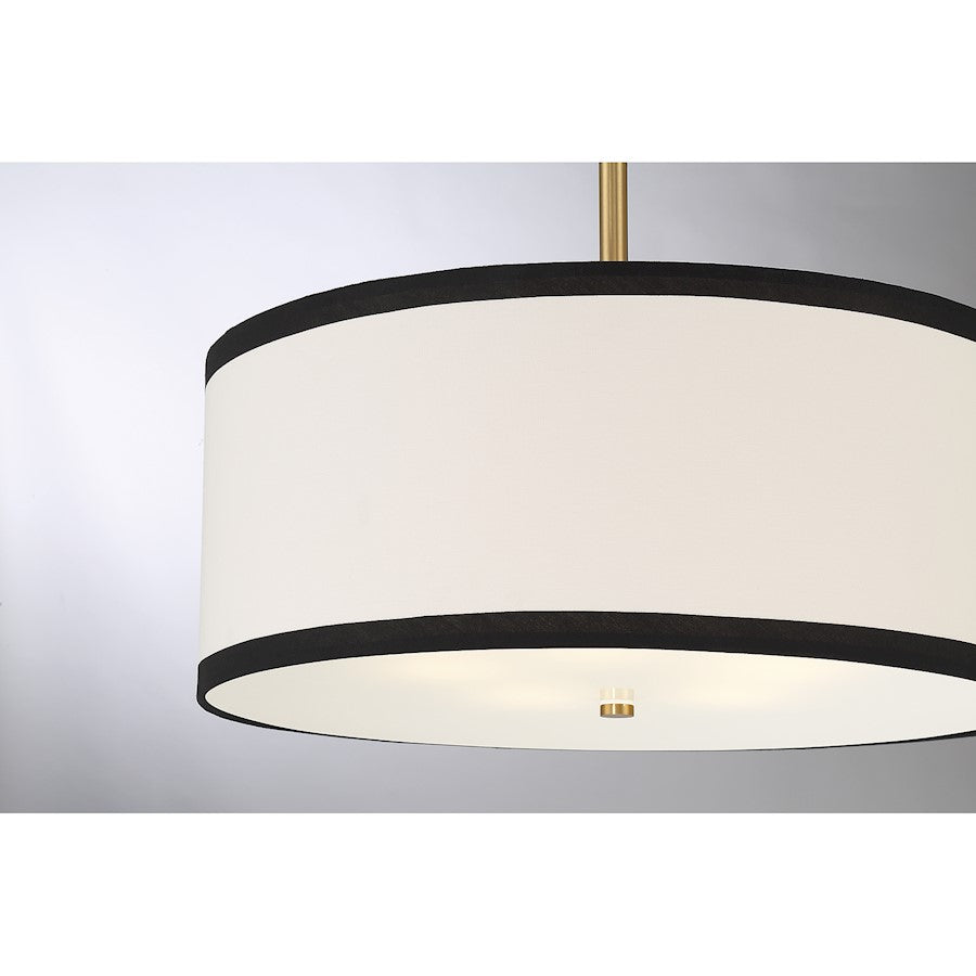 5 Light 20" Pendant, Natural Brass