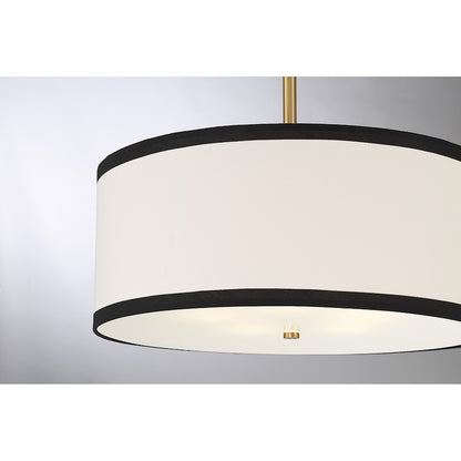 5 Light 20" Pendant, Natural Brass