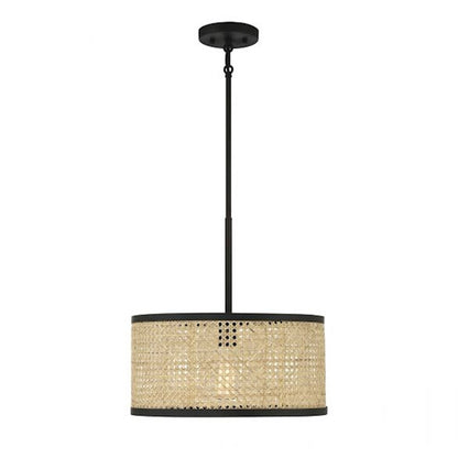 Savoy House 1-Light Pendant, Natural Cane/Matte Black - M7018MBK