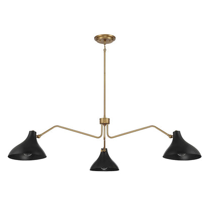 3 Light 48" Pendant, Matte Black